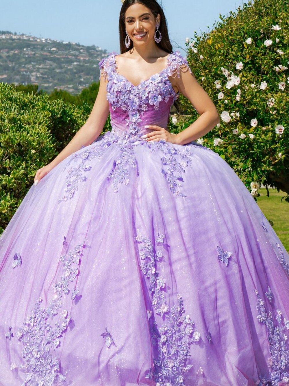 NEW LAVENDAR Tulle & Lace Sweetheart Evening Gown Floor Length With Train 8088J